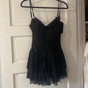 Outcast black corset mini dress- has built in body suit